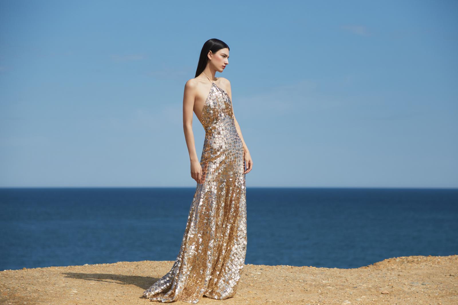 Fashion portrait beside the sea